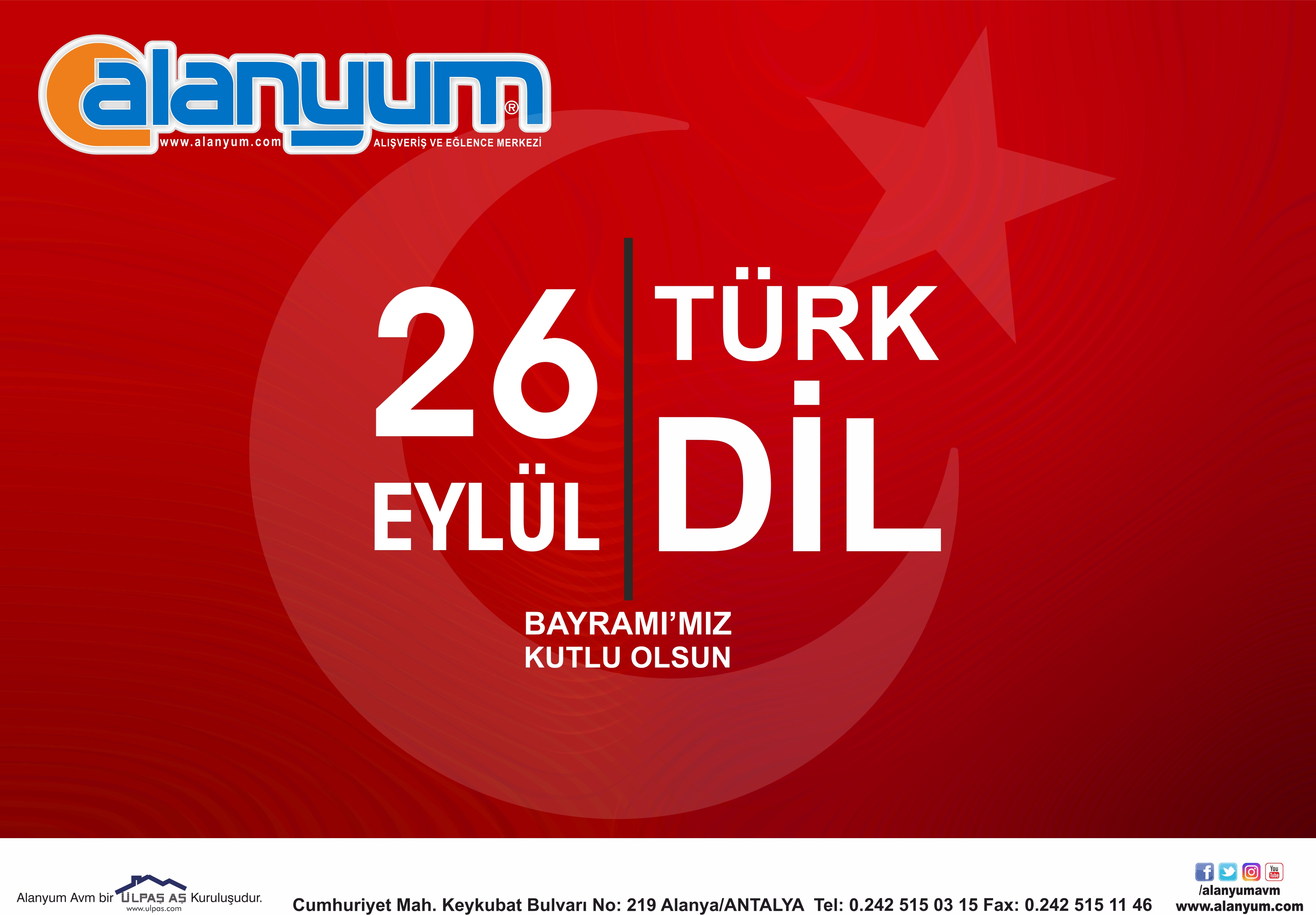 26 Eylül Türk Dil Bayramı kutlu olsun