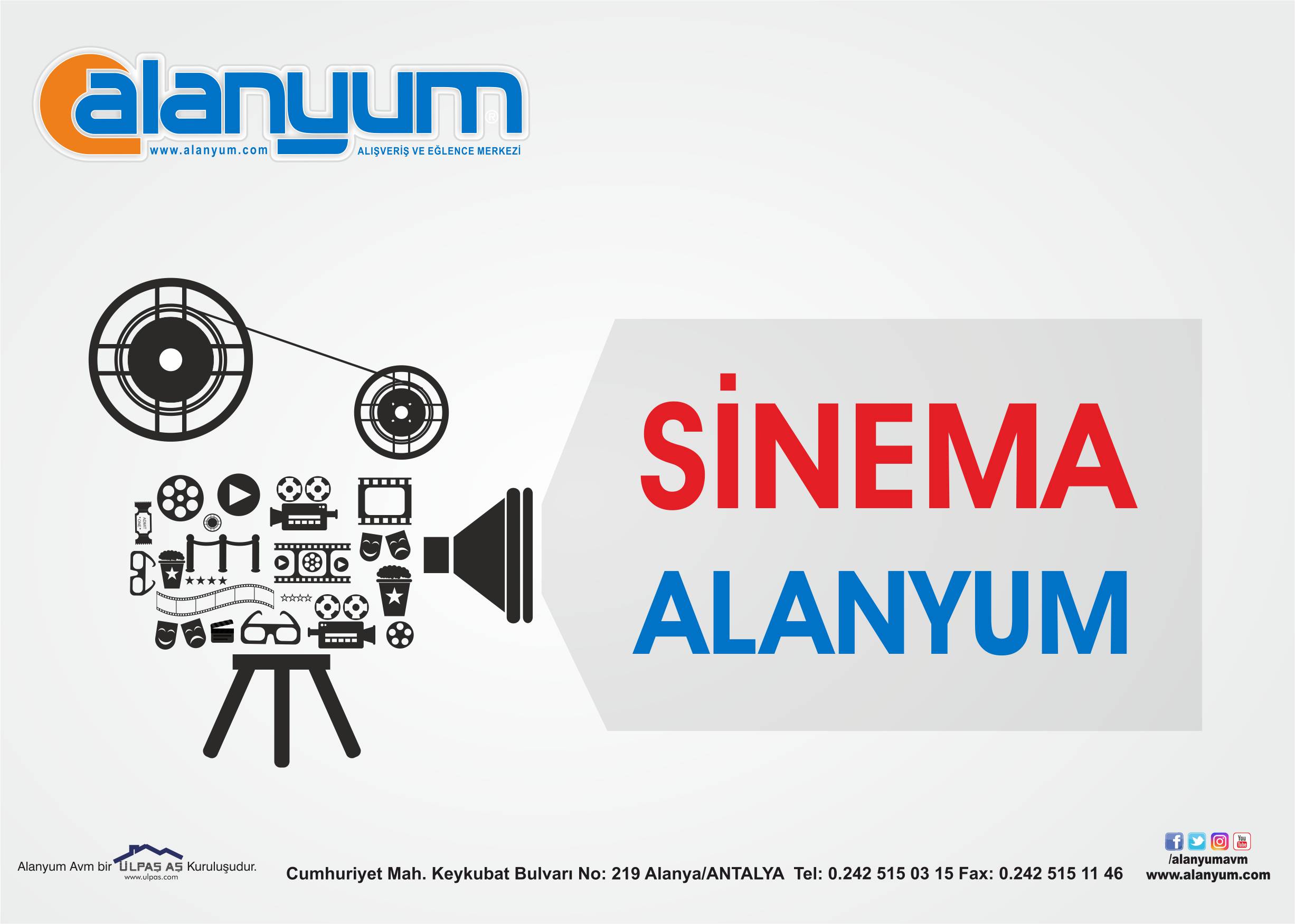 Alanyum AVM, yeni markası olan Sinema Alanyum ile eşsiz sinema keyfi için ziyaretçilerini ağırlamaya hazır.